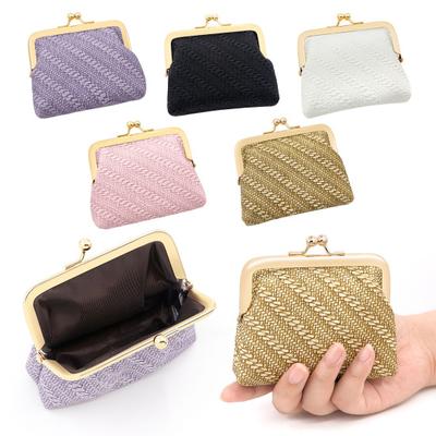 Mini Coin Purse Faux Leather Kiss Lock Change Pouch Multi-purpose Keys Earphones Trinkets Lipstick Cosmetic Accessories Storage Bag with Clasp