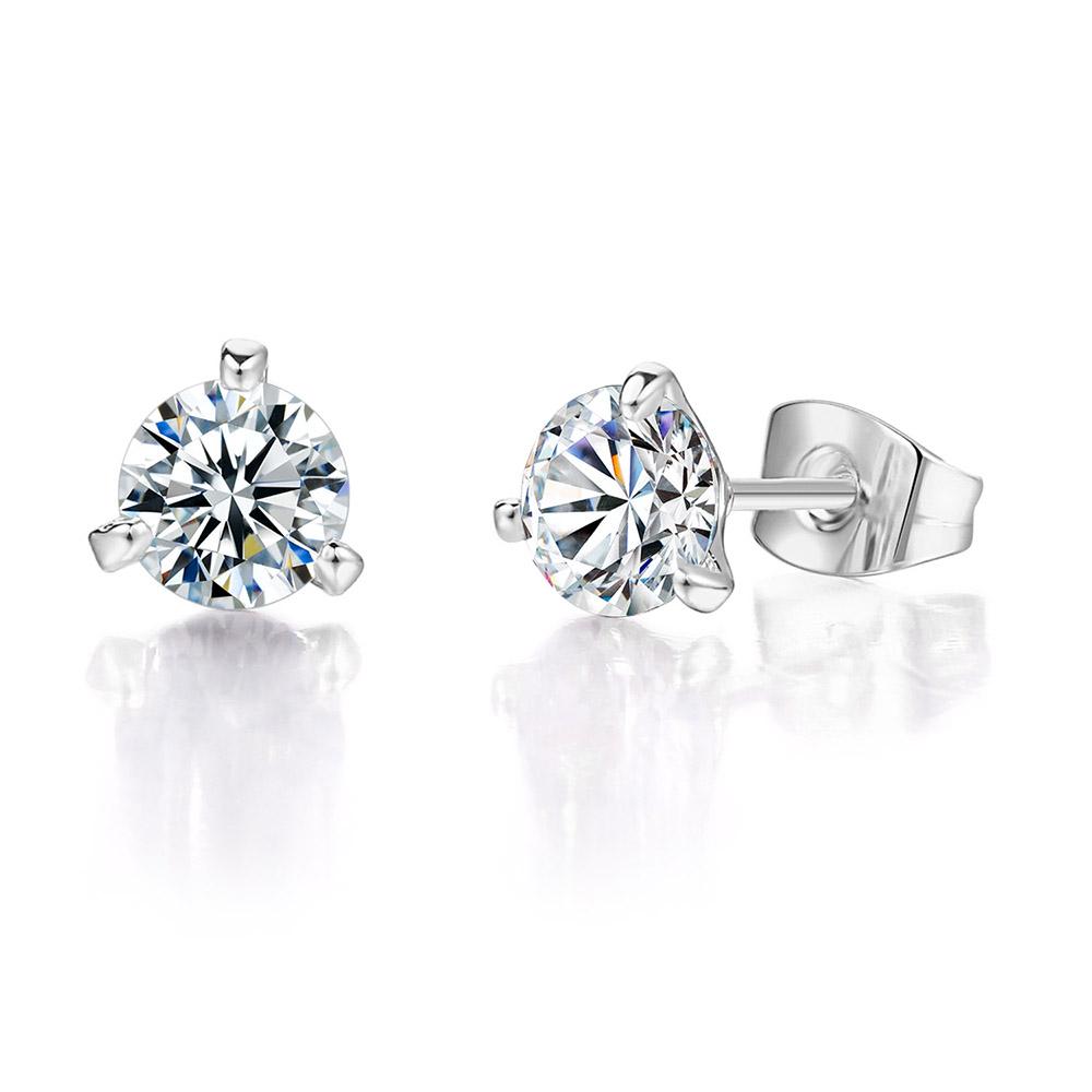 

ZHOUYANG Stud Earring For Women Classic Six Claws 5mm 0.5ct Round Cut Cubic Zirconia Rose Gold Color Fashion Jewelry ZYE036 SIZE 8mm