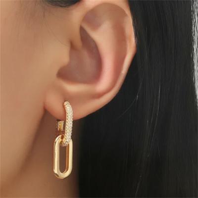 Ohrringe im Retro-Doppelschleifen-Design, Gold/Silber, geometrische, runde Ohrringe für Frauen und Mädchen, Punk, Hip Hop, Modeschmuck