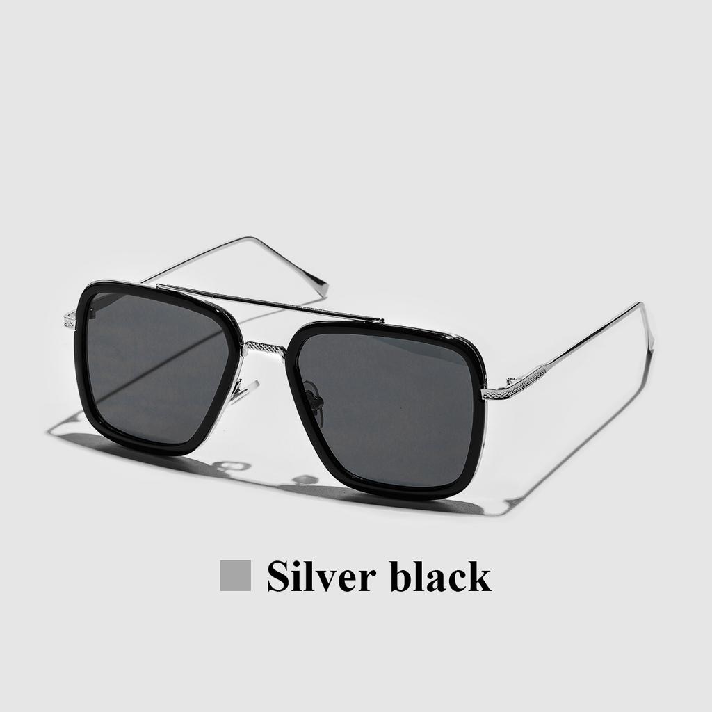 Ruiao Square Mens Designer Sunglasses Metal Frame Gradient Luxury Shades UV400 Rectangle Pilot Sun Glasses for Men