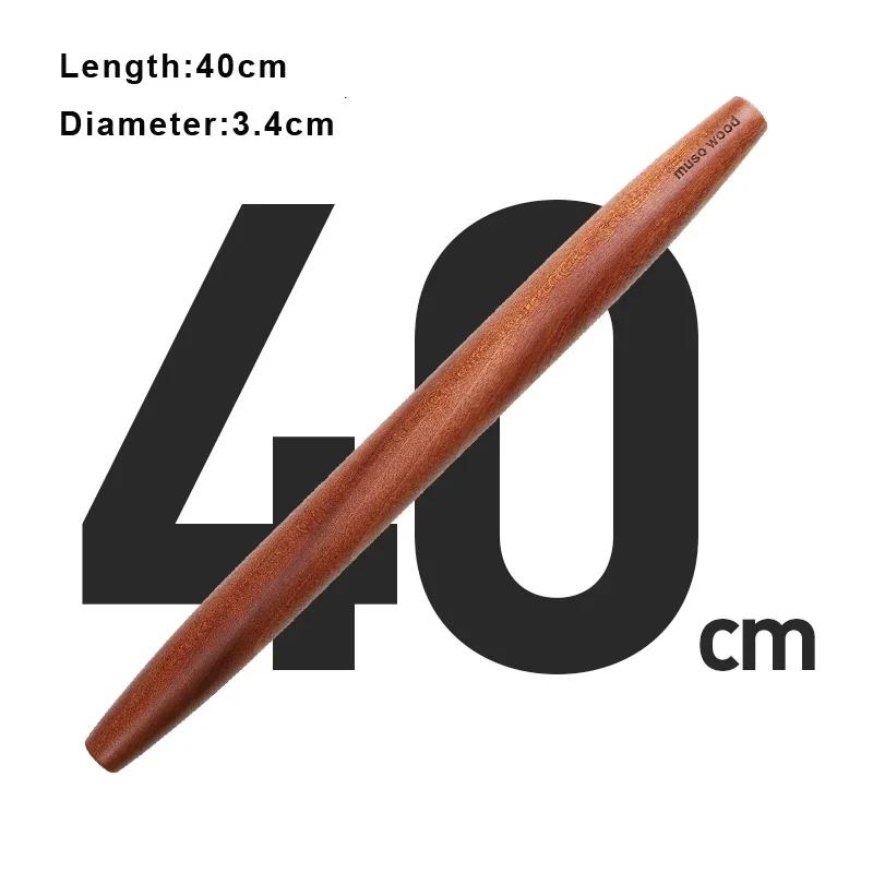 Деревянная скалка Muso из сапеле для выпечки, коническая скалка для мастики, теста для пирогов, печенья, выпечки (40см)