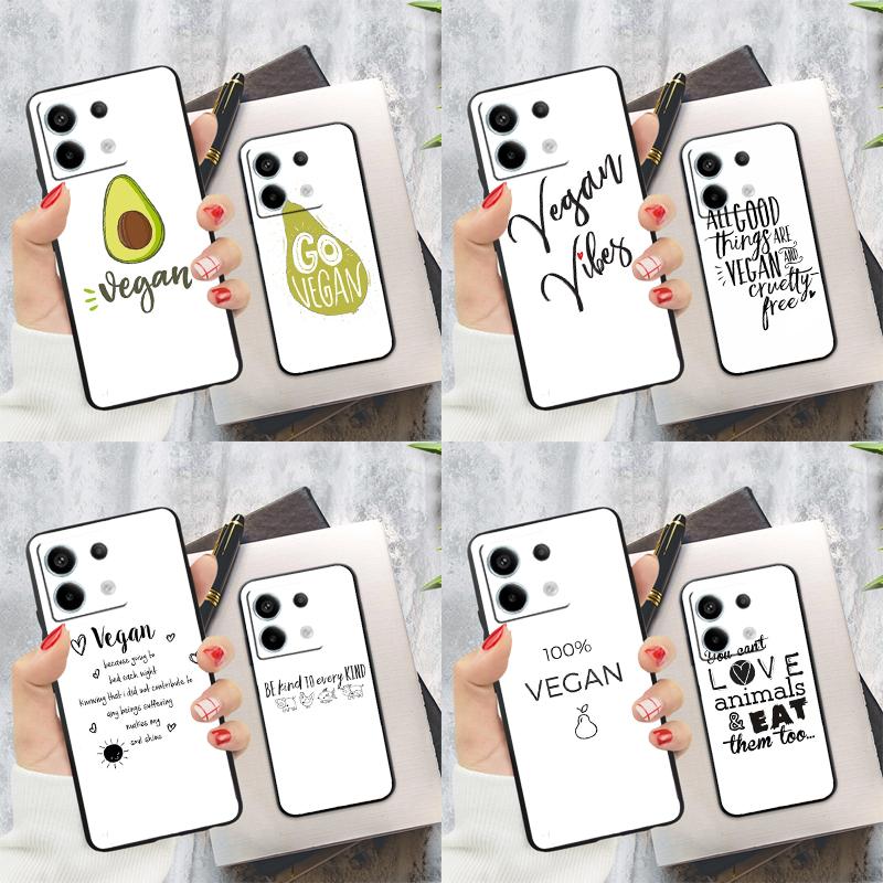 LOVE VEGGIE Vegetarian VEGAN Case For Xiaomi Redmi Note 13 Pro 14 12 11 9 10 9S 10S 11S 12S Redmi 13C 10C 12C 14C Cover