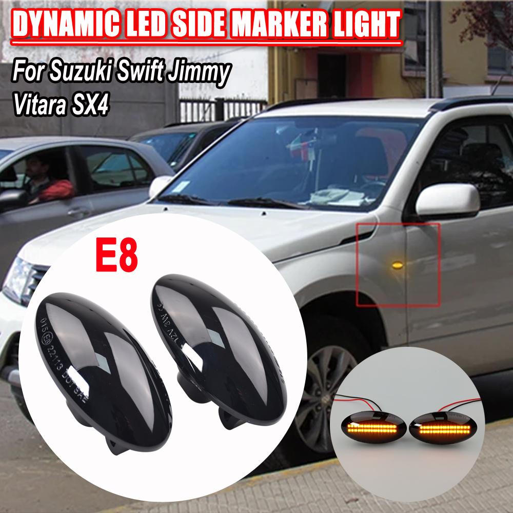 1Pair LED Turn Signal Side Marker Light For Suzuki Swift Alto SX4 Jimny Splash Grand Vitara Sequential Flashing Dynamic LampTurn Signal 2