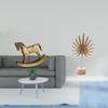 Rustic Wooden Rocking Horse And Metal Sculpture Figurine Creative Nordic Abstract Ornament for Home