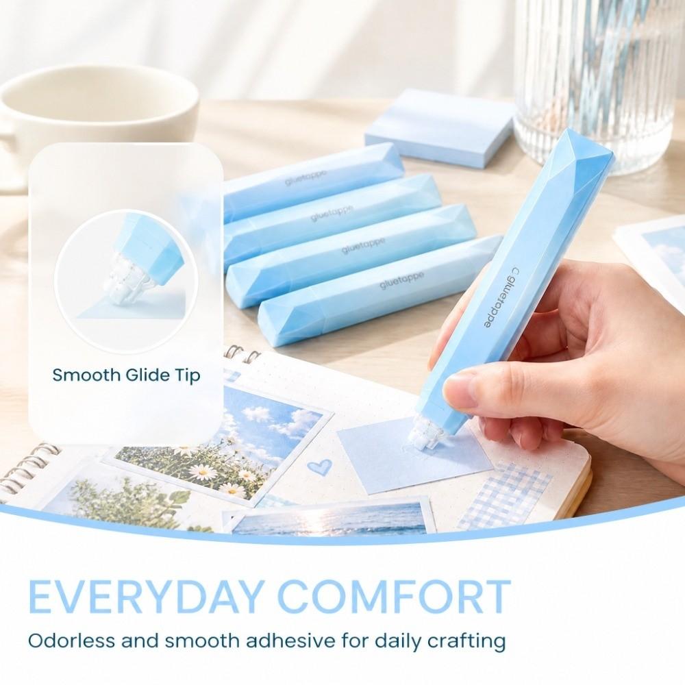 4pcs Even Adhesion Double Sided Glue Pen Odorless Glue Tape Roller Scrapbooking