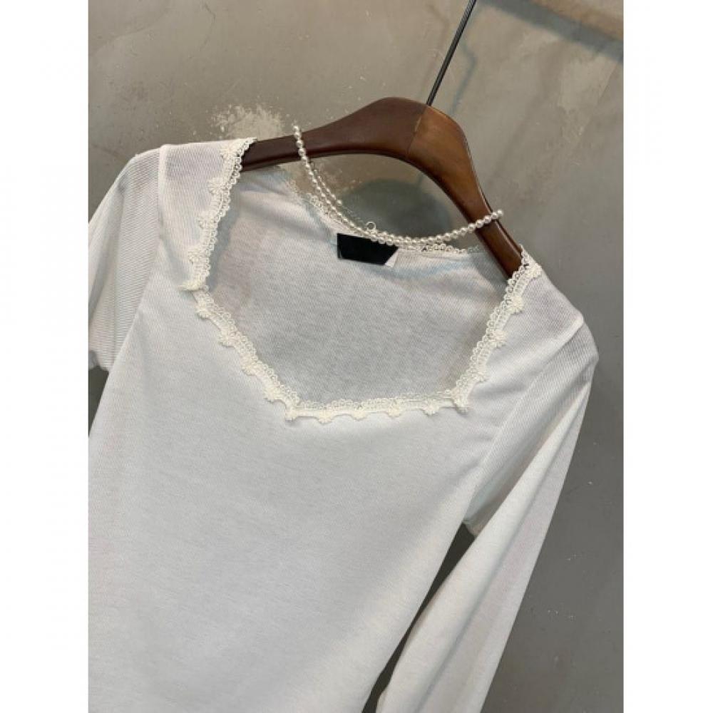 C S In The Room Long Sleeve T ShirT Choki laCe hearT neCk 2Color