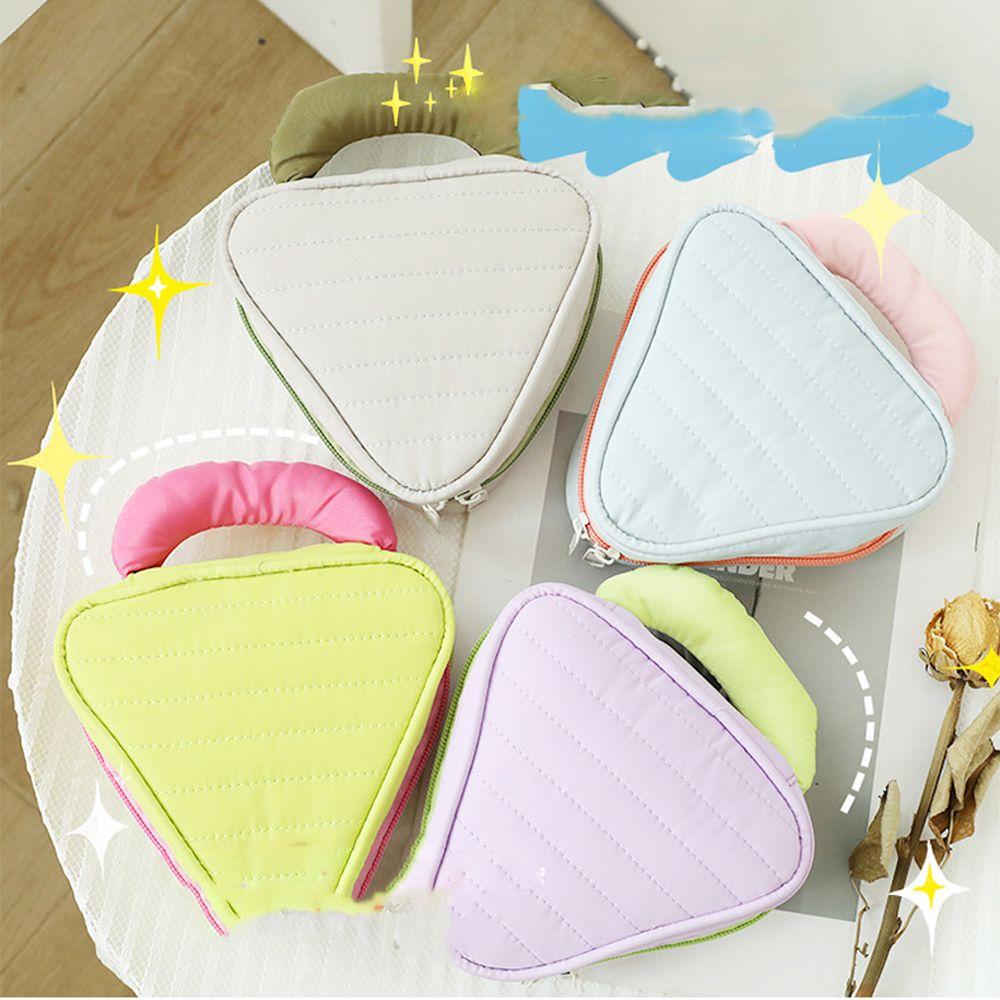Square Simple Contrast Color Nylon Women Cosmetic Bag Storage Bag Travel Toiletry Bag Makeup Case