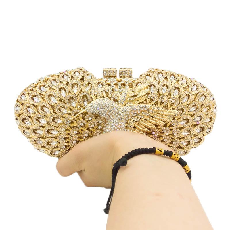 

Boutique de FGG Knife Billed Hummingbird Crystal Clutch Evening Bags, Brid Rhinestone Clutch Purse for Women, Formal Party Bag Mini