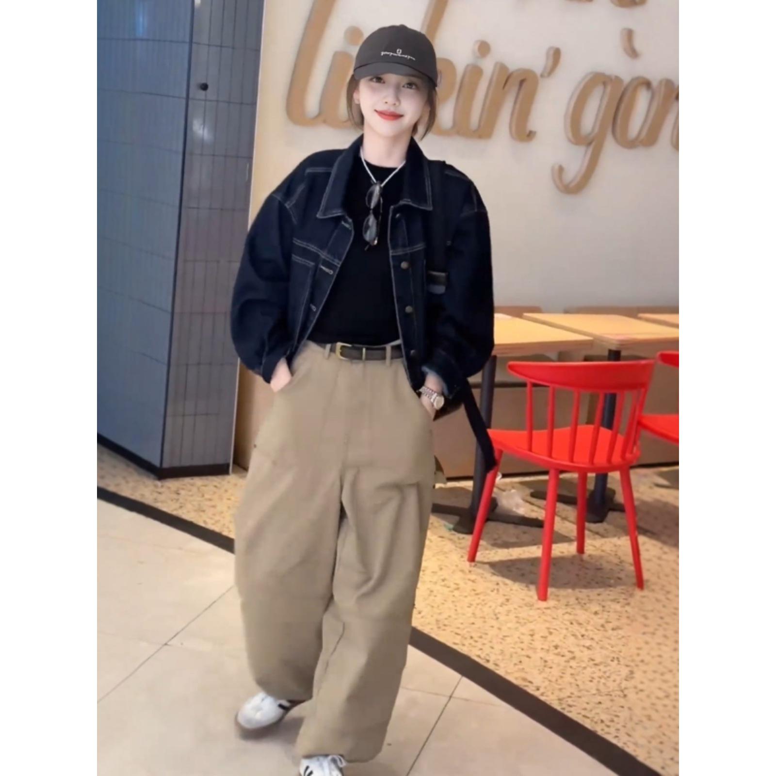 

Women s Spring 2025 Petite Denim Jacket - Stylish, Loose, Casual Top M (85-110 kg)
