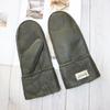 New Winter Warm Women's Sheepskin Gloves Thickened Wool Lined Solid Finger Leather Gloves
