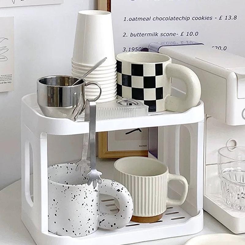Double-Layer Water Cup Rack Two-Tier Storage Rack Neatly Arranged For Family