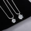 Women's S925 Sterling Silver Sparkling Cauliflower Moissanite Necklace Six-Prong Minimalist Luxury Fashion Clavicle Chain