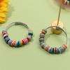 30/50/100pcs Rainbow striped European style large hole bead bucket drum resin sliding loose circular spacer beads, DIY snake chain bracelet