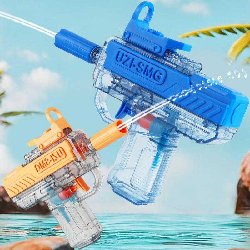Uzi Electric Water Gun Swimming Pool Games Beach Children Outdoor Toys Boys Automatic Blaster Toy Gun Transparent Water Minigun