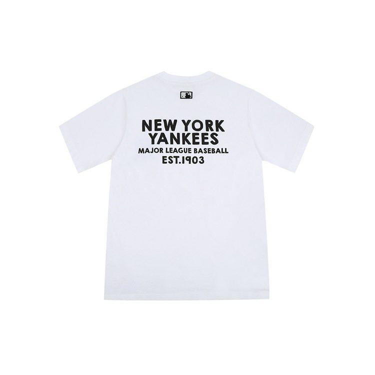 MLB New York Yankees T Shirts Unisex White Crew Neck Moderate Straight Fit 31TS04031-50W