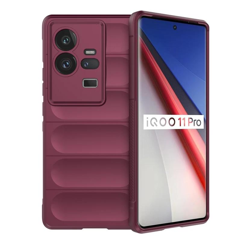 

Чехол для VIVO iQOO 11 Pro iQOO11 Pro 5G задняя крышка чехол мягкий силиконовый противоударный защитный чехол для телефона Funda Coque For iQOO 11 Pro сливовый