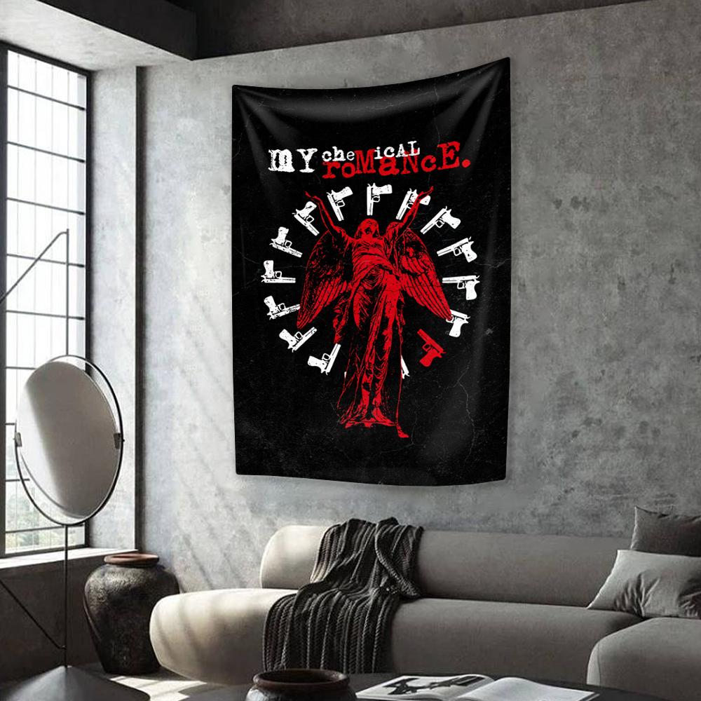 Gobelin Zespołu Muzyki Punkowej My Chemical Romances Dekoracja Domu Sypialnia Akademik Wiszący na Ścianie Tło Tkanina Dekoracja Koncertowa