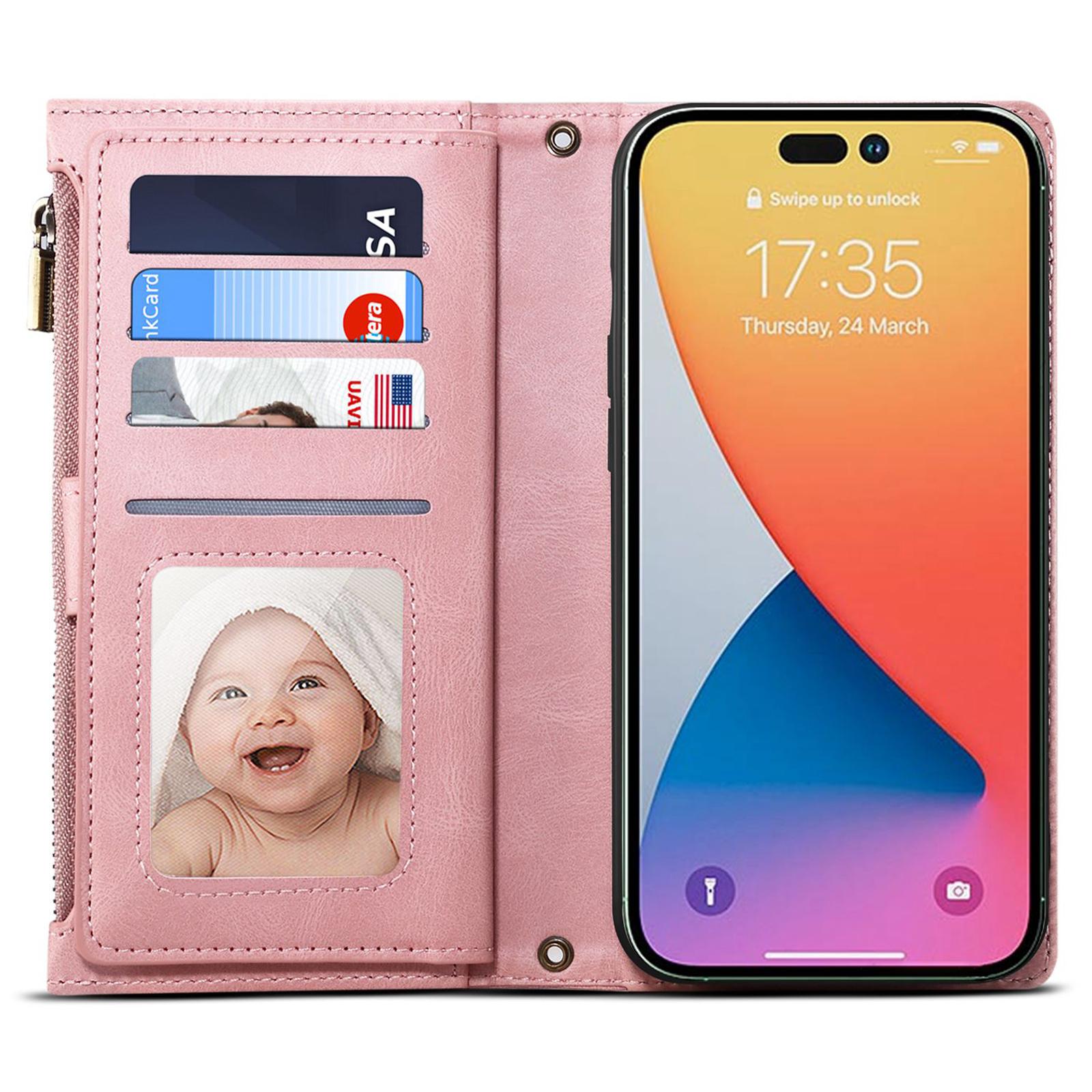 

ESEBLE Star Series For iPhone 16 Case Zipper Wallet Leather Stand Phone Cover