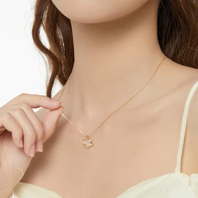 Liebeshalskette für Damen, japanische und koreanische Version des schlichten Nischendesigns, herzförmige Schlüsselbeinkette aus Edelstahl