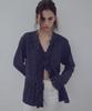 CITTA Ruffle Check Shirring Blouse_Ctt3045(Navy)