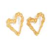 Liquid Lava Metal Folds Love Flower Stud Earrings Female, Wind Geometric Texture Round Earrings
