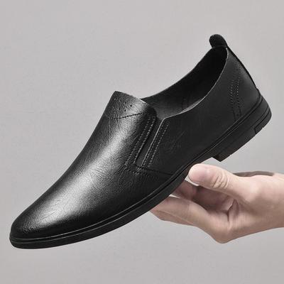 Fashion Slip-on Office Man Casual Shoe Adults Simple Loafers Classic Driving Footwear Offer Genuine Leather Men Business Flats Moccasins