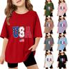 Kids Short Sleeve T Shirt USA Patriotic Print Casual Top Lightweight Comfortable Fit Summer Tee for Boys Girls