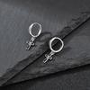 Hip Hop Cross Huggies Earrings for Men Boys,Simple Metal Cross Hoop Earrings,Piercing Earring Gift