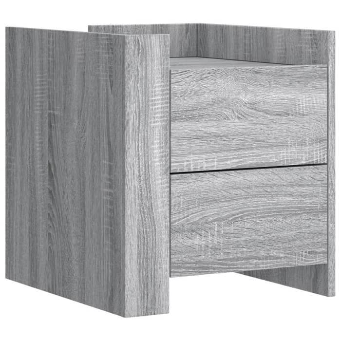 VidaXL Bedside Table Sonoma Grey 45x50x50 Cm Engineered Wood, Bedside Furniture, Side Table, Bed Cabinet, Cabinet 848288
