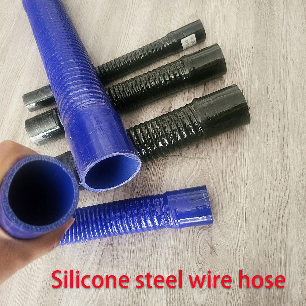 ID38-60mm Length400-700mm Silicone Flexible Steel Wire Corrugated Hose Air Intake Pipe Radiator Tube High Pressure Temperature