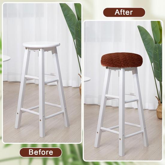 Rund krakkovertrekk Hjertepreget design Myk flanell Elastisk bånd Sklisikker setepute Stoltrekk Krakktilbehør