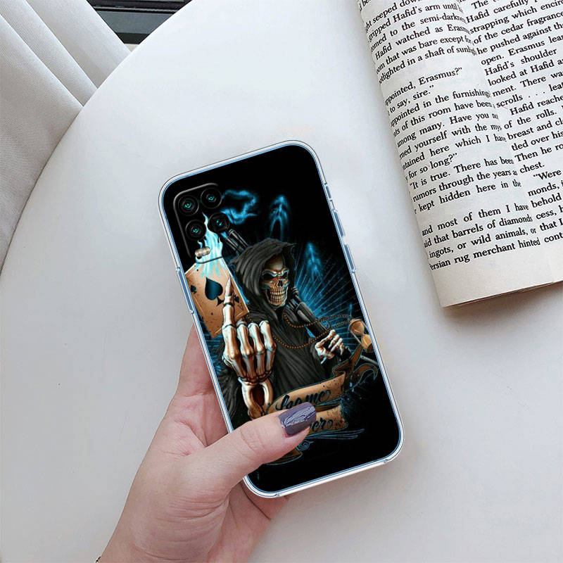 JO60 Grim Reaper Skull Phone Case for Motorola E22S E7 G6 G7 G8 G9 Plus Power Play G10 G20 G04 E30 E40 E22 E20 E13 G22 G23 G Stylus Play