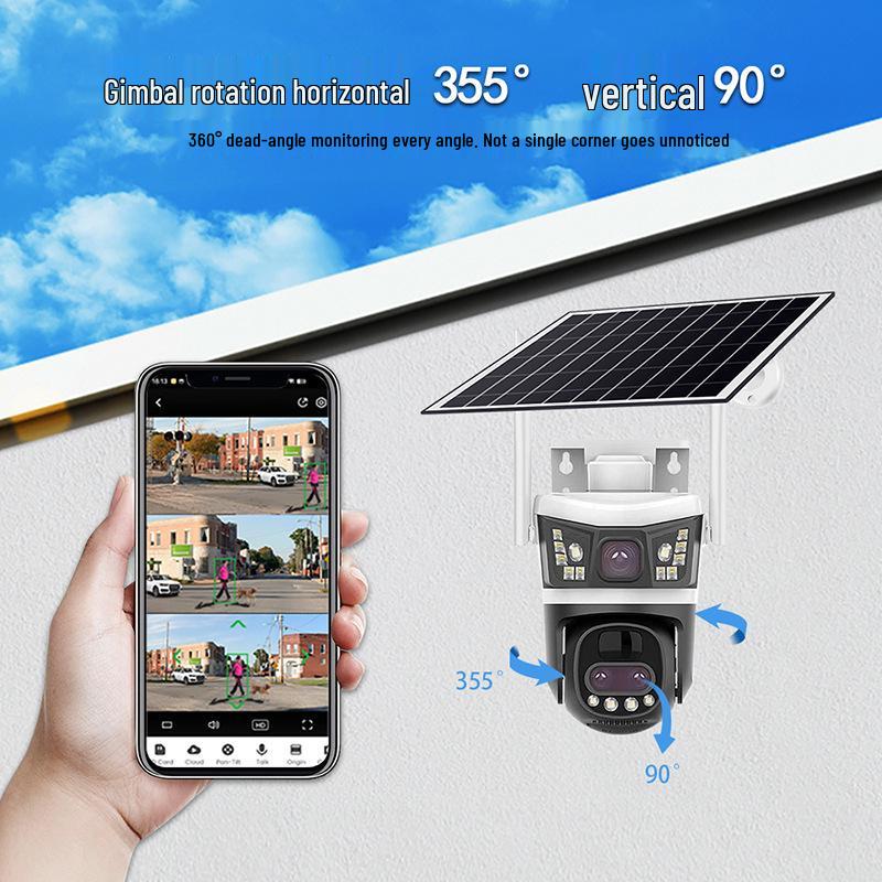 V380pro Solar HD 4G Camera with 10x Optical Zoom & Three Lenses - European Version