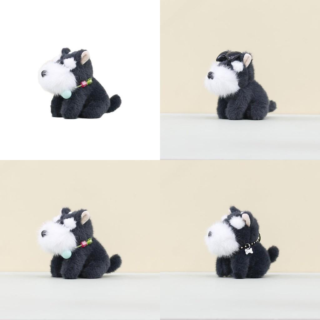 Keychain Plush Schnauzer Pp Cotton Stuffed Animal For Bag Decoration  Animal