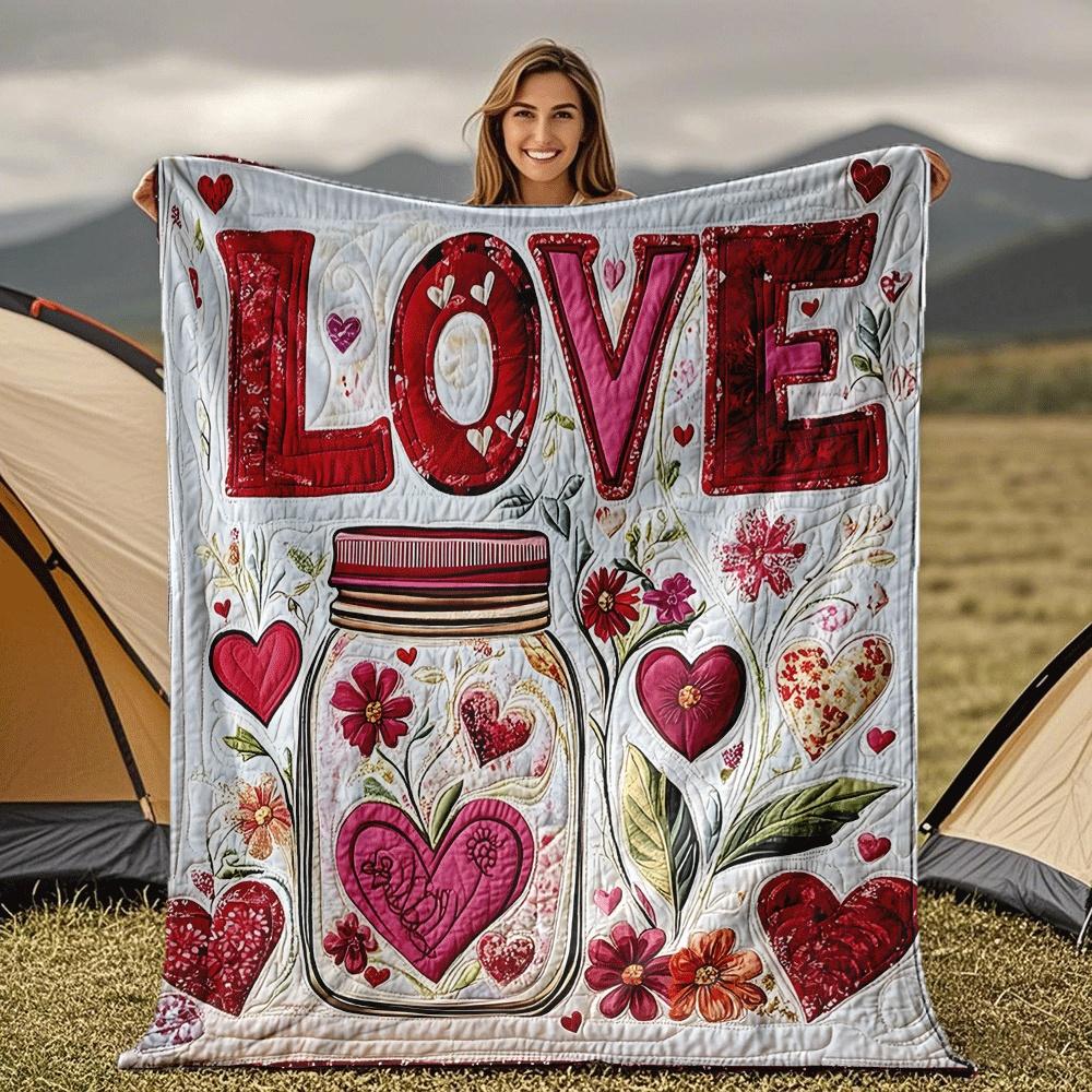 

Heartshaped patterned jar Blanket for Sofa Bed Travel Camping Living Room Office Conditioning Blanket for All Seasons Gifts 75x100cm