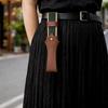 Open Top Folding Fan Holder Belt Loop Waist Fan Pouch Gift Idea Leather Fan Case  Halloween Costume