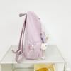 Solid Color Women's Backpack Large Capacity Student School Bag