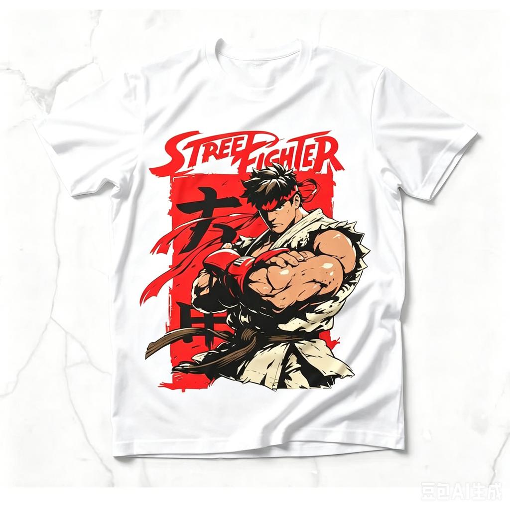 Street Fighter Ryu Retro Gaming Graphic Tshirt Unisex Unisex Vintage Arcade Casual Cotton Short Sleeve Streetwear Tee