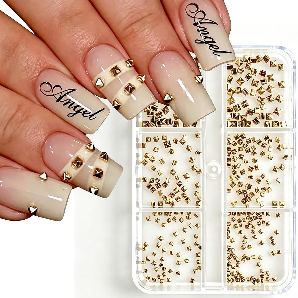 6 Grids/Box Nail Art Rivets Kit Metal Spike Studs DIY Nail Embellishments Gothic