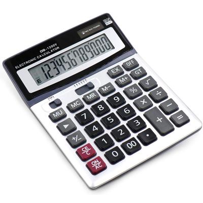 TOSSOW Large Stylish Design for Includes Rounding Portable Office Desktop Calculator with Large LCD Display and Solar Powered 12-Digit Calculator,