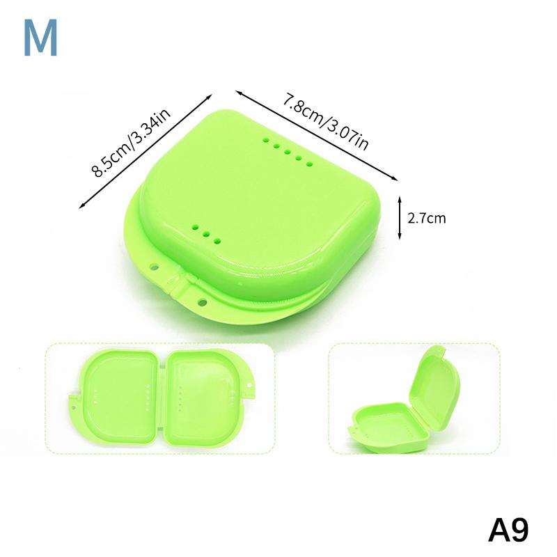 

1Pcs Colorful Dental Braces Retainer Case Denture Tray Box Vent Holes Mouth Guard Aligner Braces Denture Box A9