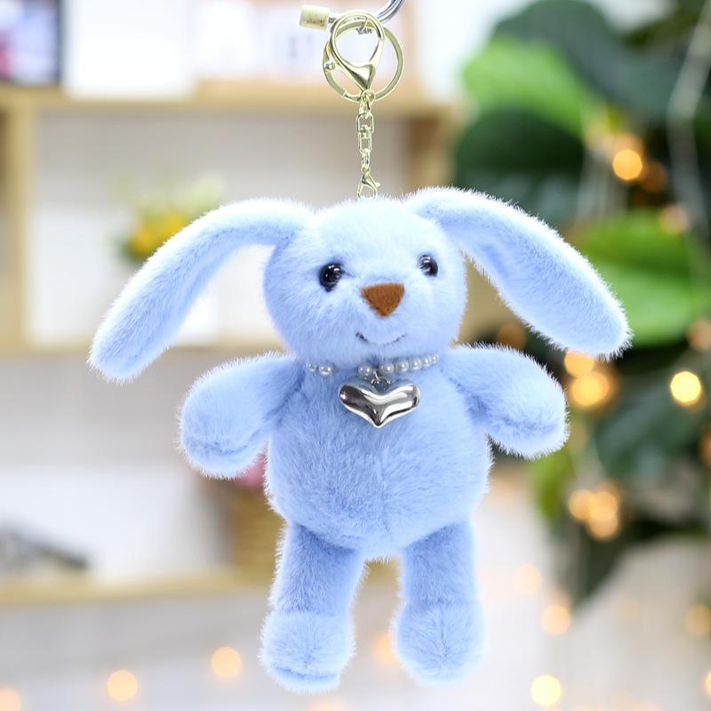 Cartoon Rabbit Doll Keychain Pendant Cute Doll School Bag Hanging Decoration Birthday Gift Plush Toy