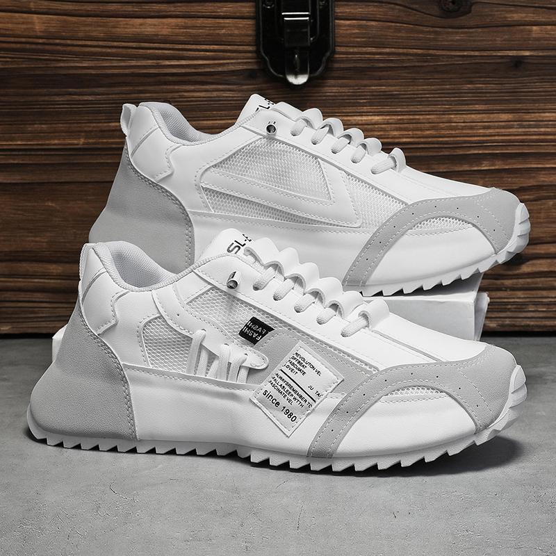Men's Casual Shoes Breathable All-Weather Sneakers, Trendy Lace-Up Sports Footwear with Cushioned Sole, Lightweight Walking Shoes for Daily Use