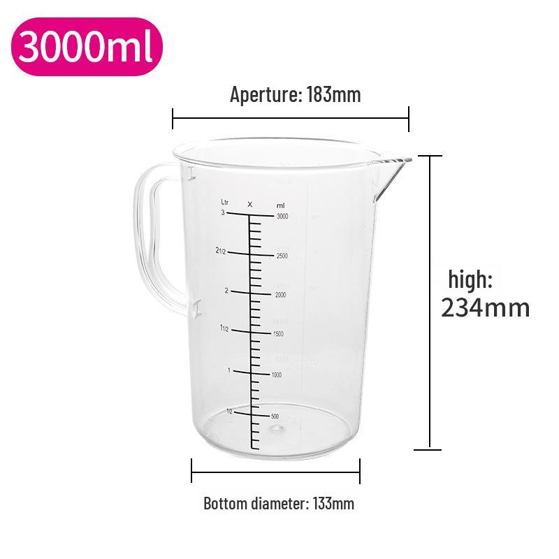 Acrylic Black Line Large Capacity Transparent Measuring Cup with Handle for Tea, Baking, and Catering