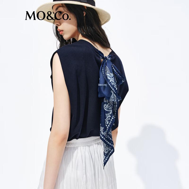 MO&Co. Sleeveless Cotton-Acetate Knit Top