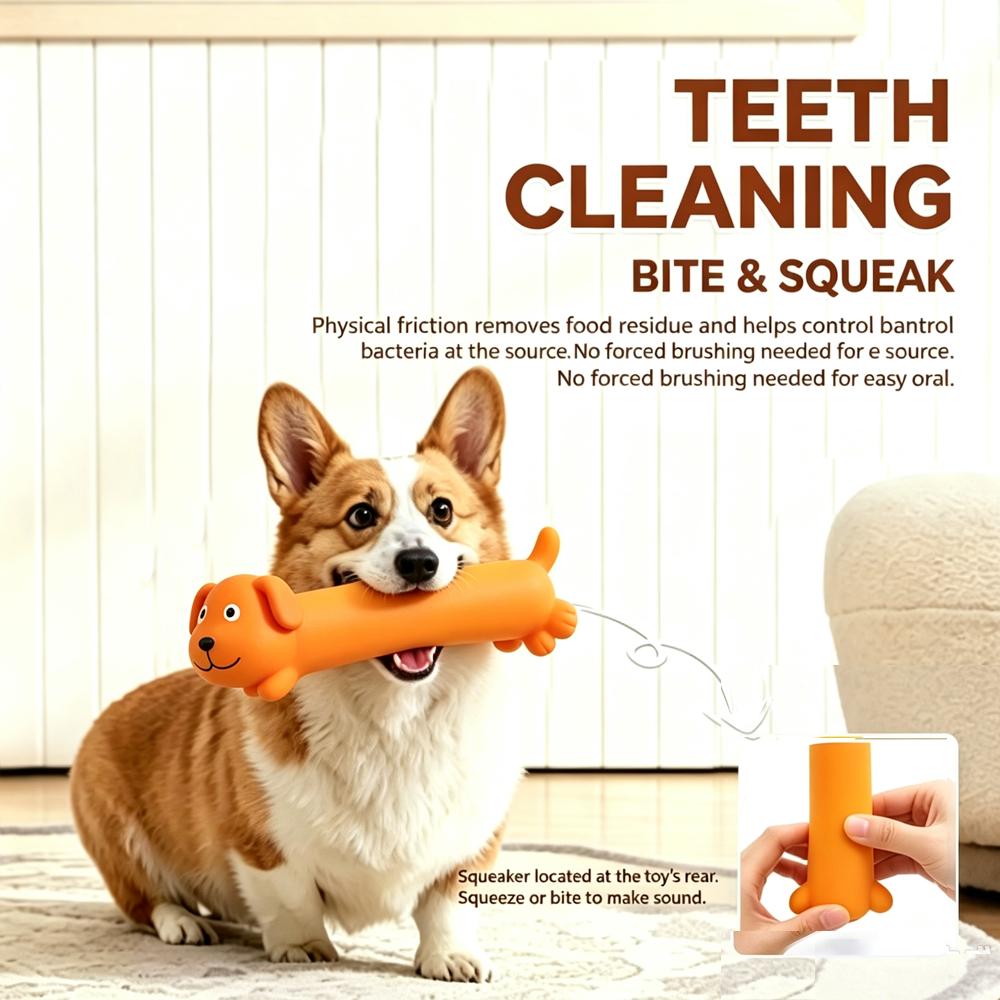 1 Pc Pet Rubber Sound-Producing Dog Toy Safe Easy Clean Chew Interactive Toy Suitable For Puppy Indoor Outdoor Training