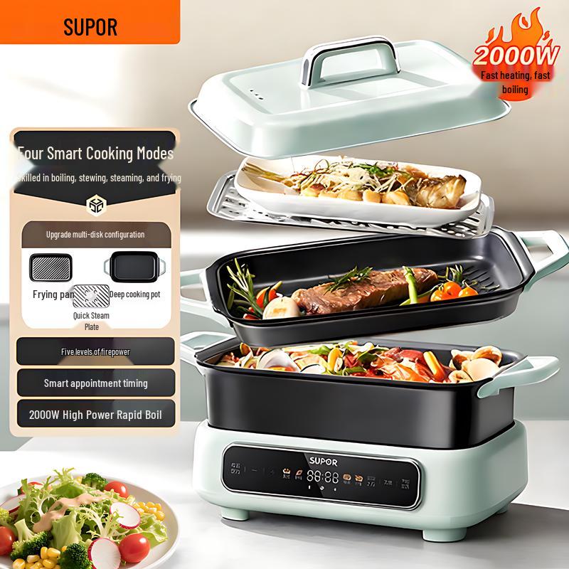 SUPOR 5L Multi-functional Electric Hot Pot & Grill CN plug (adapter included)