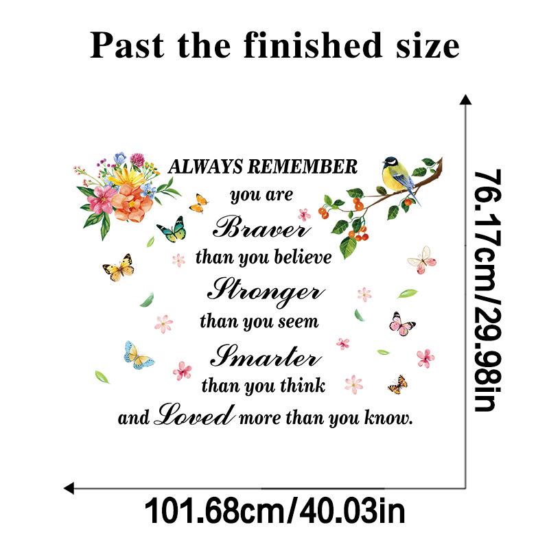 English Motivational Phrase Stickers Colorful Hummingbirds Decals Living Room Sofa Background Restaurant Decoration Self-adhesive Posters