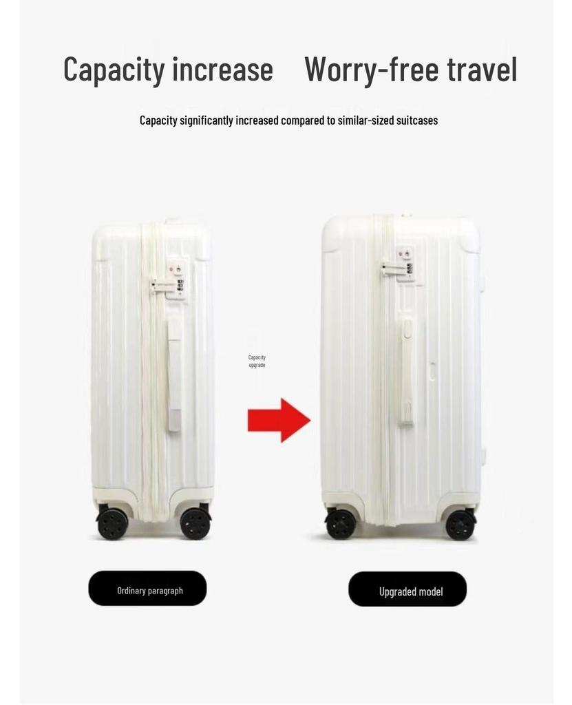 High-Capacity Durable Square Trolley Suitcase with Password Lock for Students & Travelers