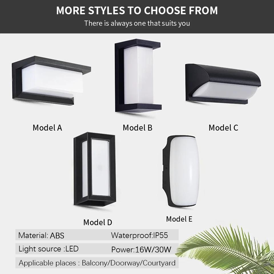 LED Wall Light Lamp Motion Sensor 85-265V ABS Waterproof Led Lights Modern Indoor Outdoor Room Decoration For Home Balcony Porch